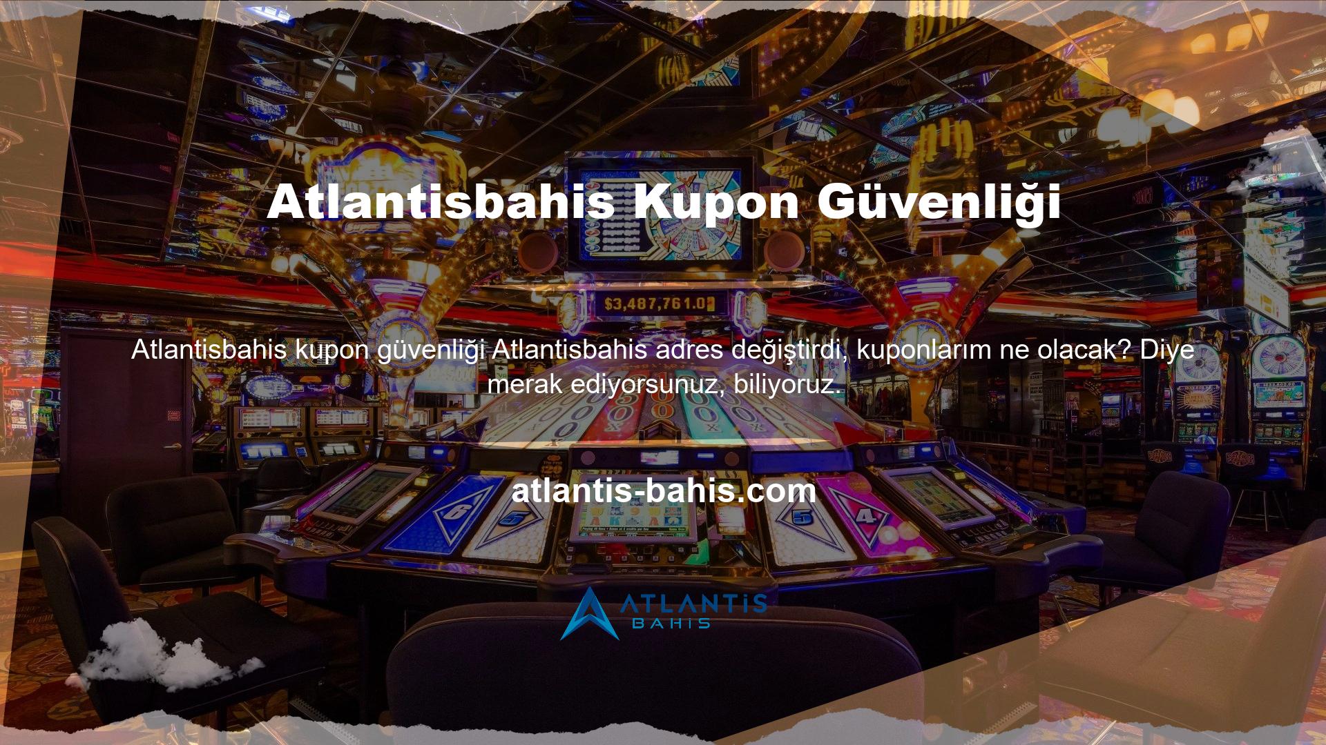 İçiniz rahat olsun, kuponlarınız güvende! Atlantisbahis Canlı Casino Oyunları ile Gerçek Casino Heyecanını Yaşayın! Canlı Casino Oyunları kategorimizde pokerden blackjack'e, ruletten bakaraya kadar birçok seçenek sizi bekliyor